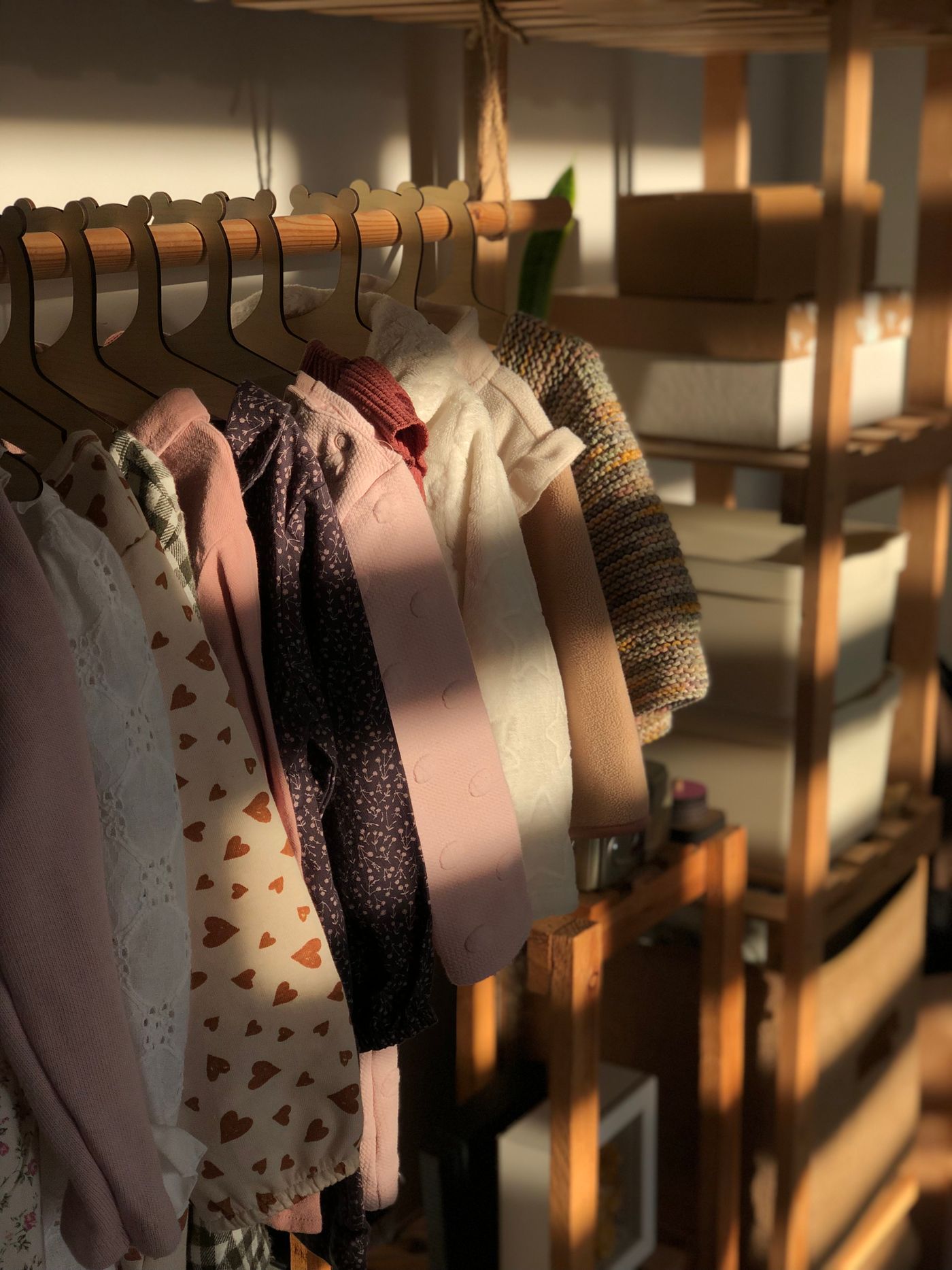 Children's clothes on a rail