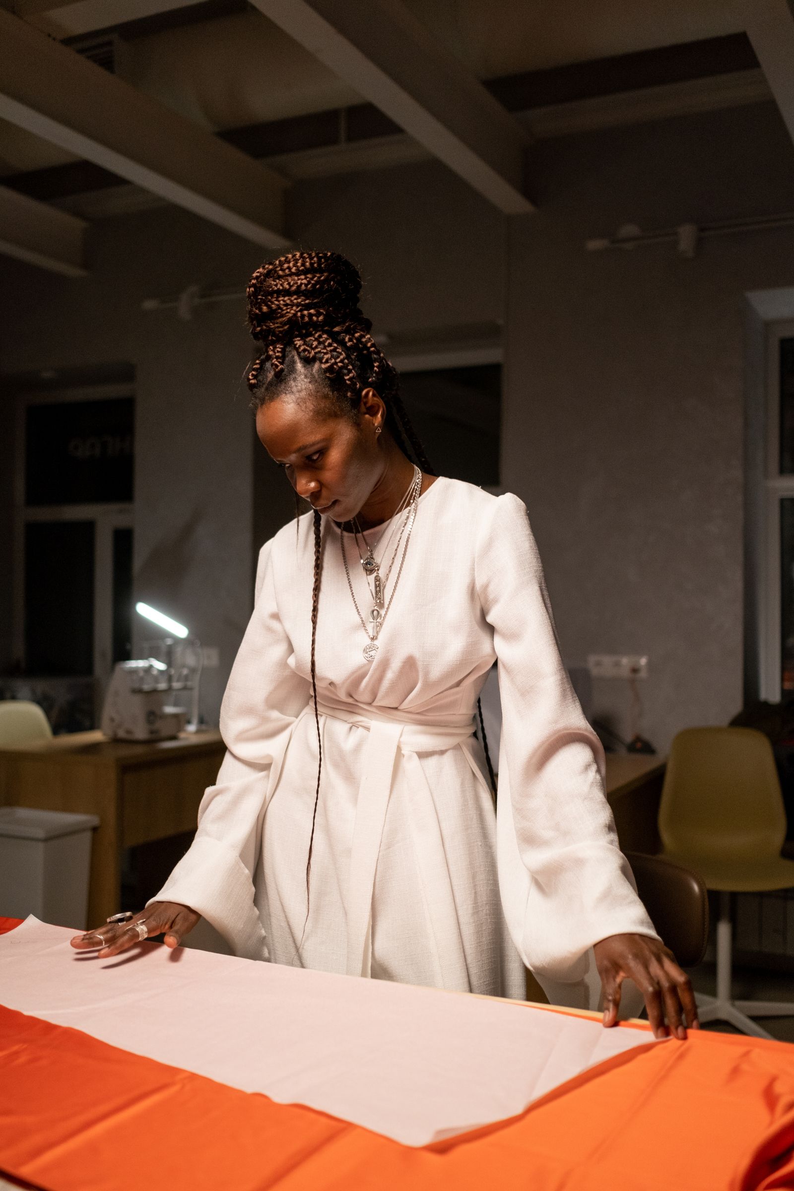 Working cloth by hand