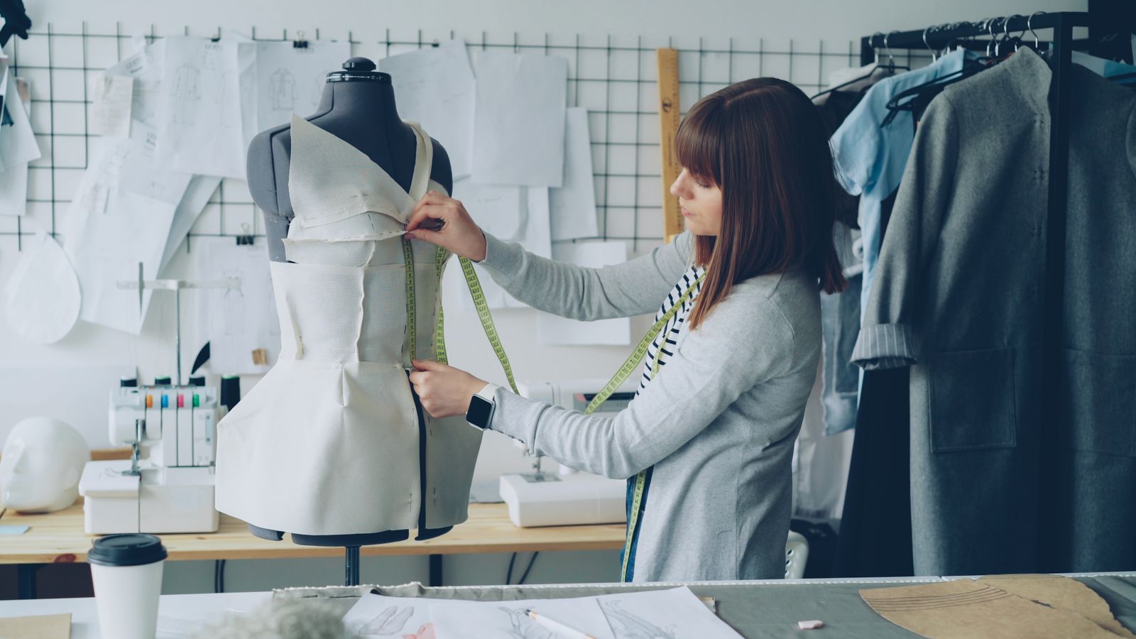 Measuring a garment on the form